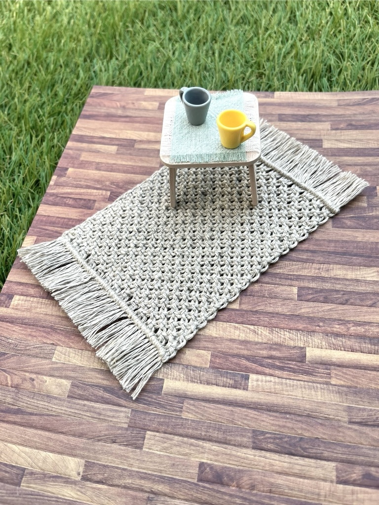 (受注販売) マクラメラグ【こまごまノット】