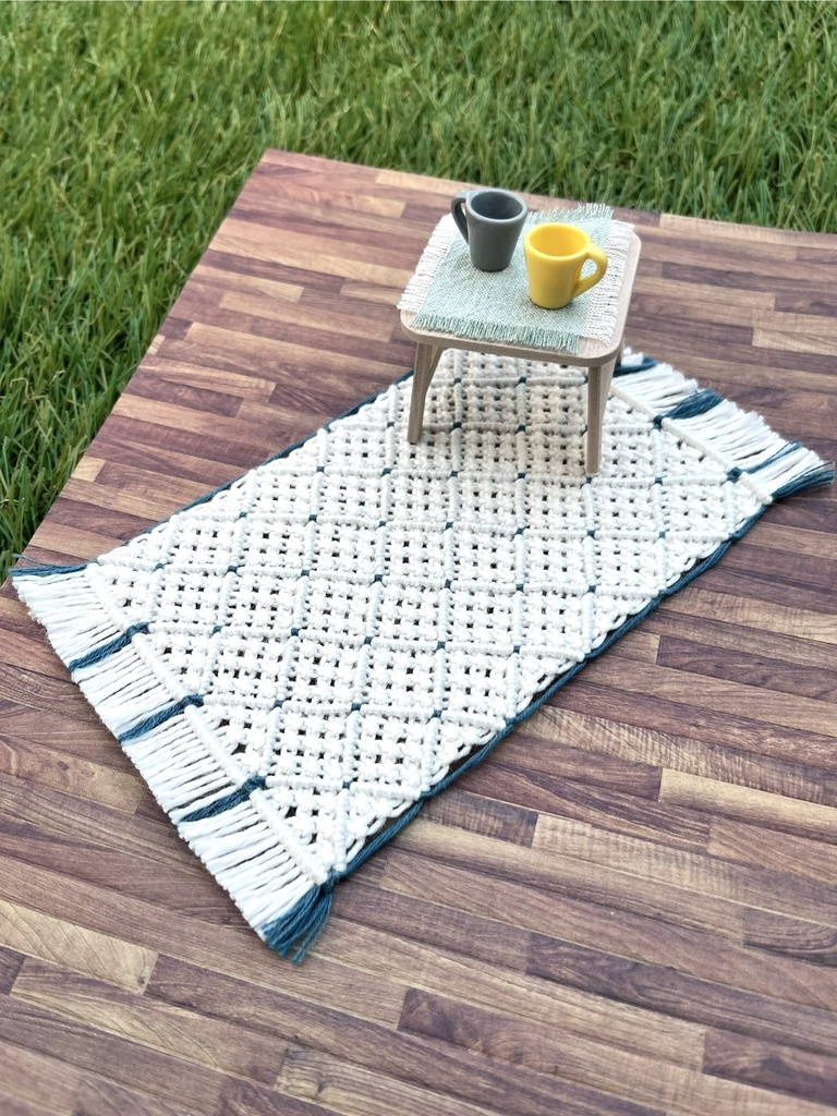 (受注販売) マクラメラグ【しおかぜチェック】