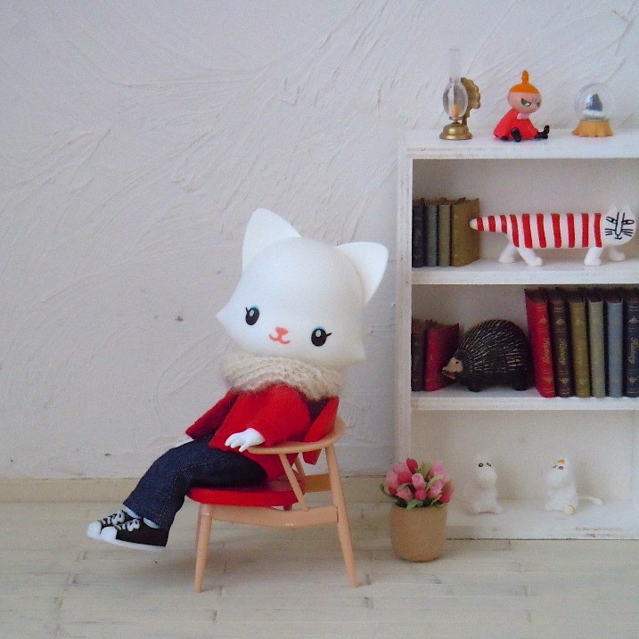 ドール用：シンプルデニムストレート（開きなし）