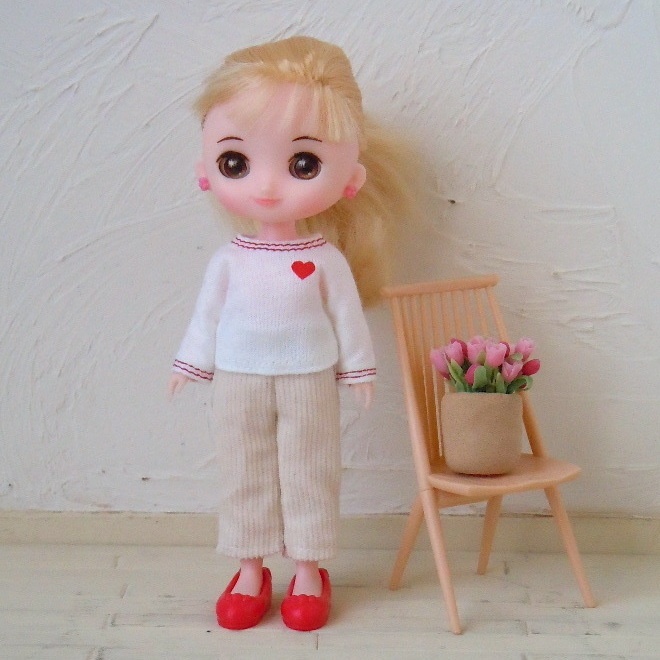 ドール用:シンプルストレートパンツ(開きなし)