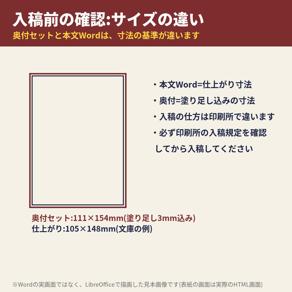 【Word用・A5/B6/文庫/新書】小説同人誌 一冊分まるごとセット|本文・表紙・奥付・目次テンプレート