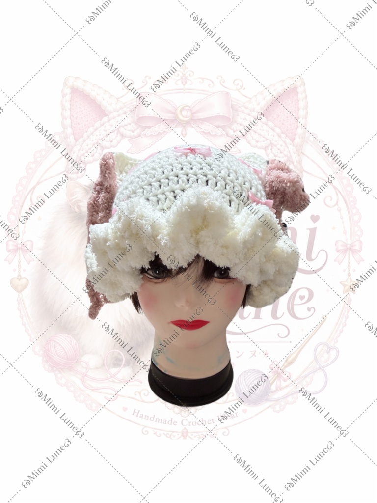 🤍もこもこねこりぼんせっと🎀