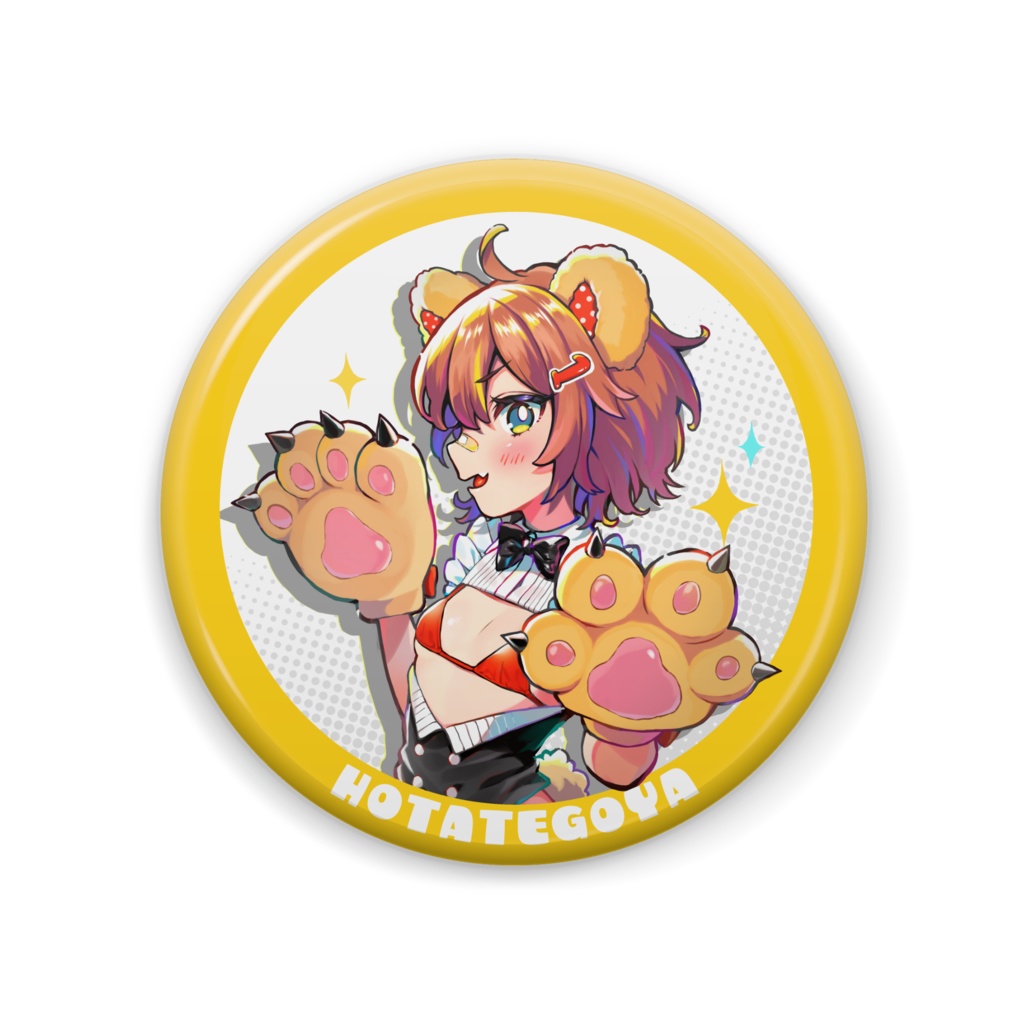 茶KUMAでか缶バッチ