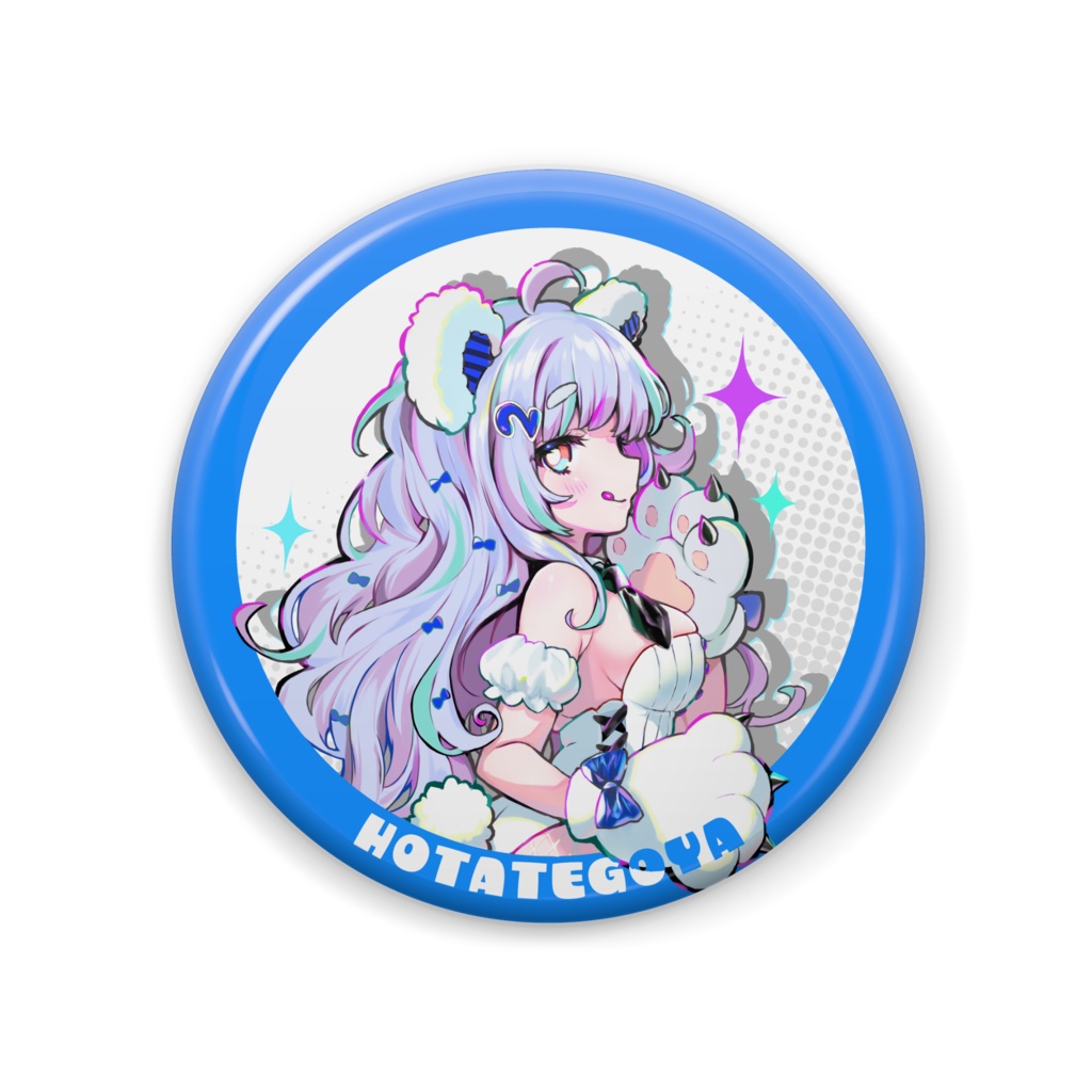 白KUMAでか缶バッチ