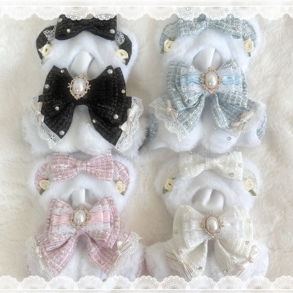 おすわりぬい服　10〜12cm用　ツイードくまちゃん♡