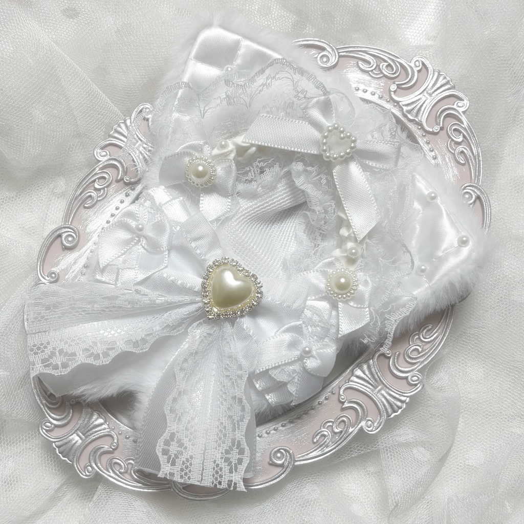 ♡ぬい服 着ぐるみ 10〜12cm用 ホワイト ねこちゃん チェーンフック付き♡