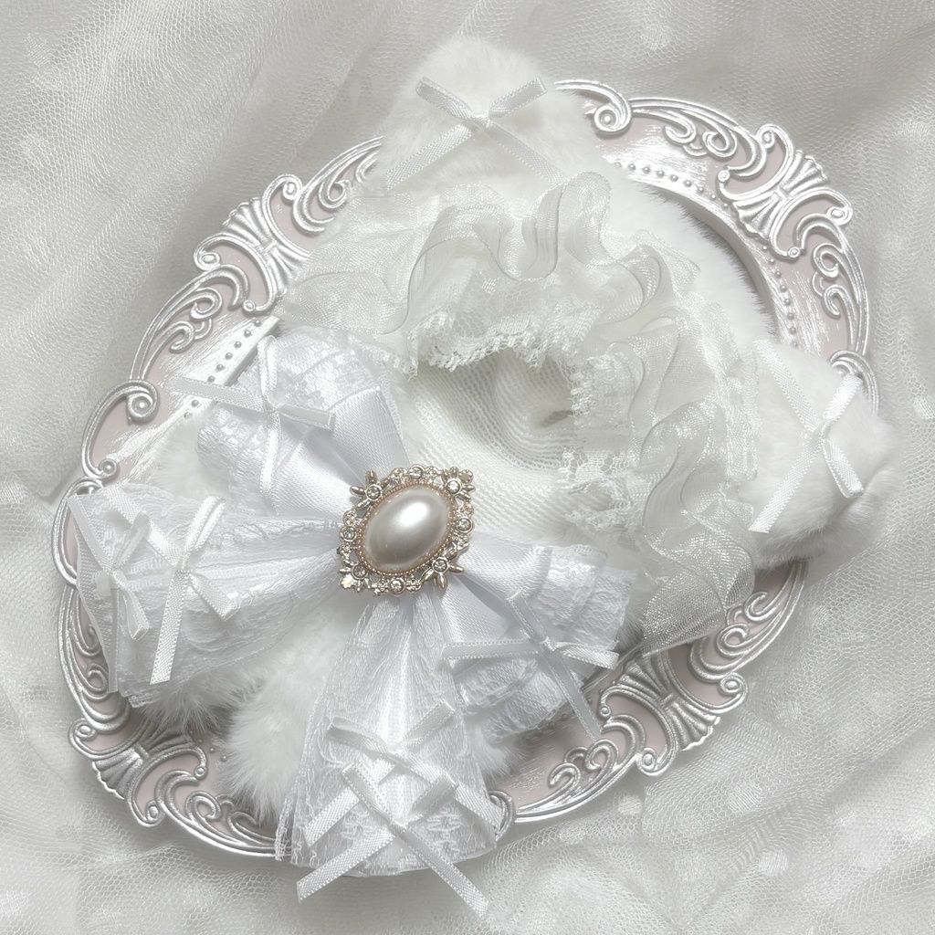 ♡ぬい服　10〜12cm用　ホワイト　ねこ　チェーンフック付き♡