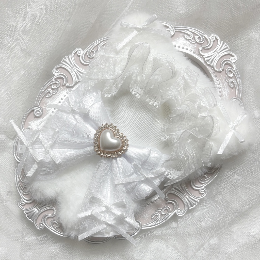 ♡ぬい服　10〜12cm用　ホワイト　ねこ　チェーンフック付き♡