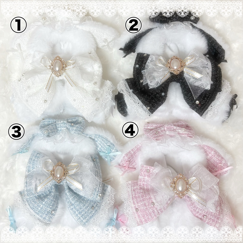 ♡おすわりぬい服　10〜12cm用　たれ耳ツイードうさちゃん♡