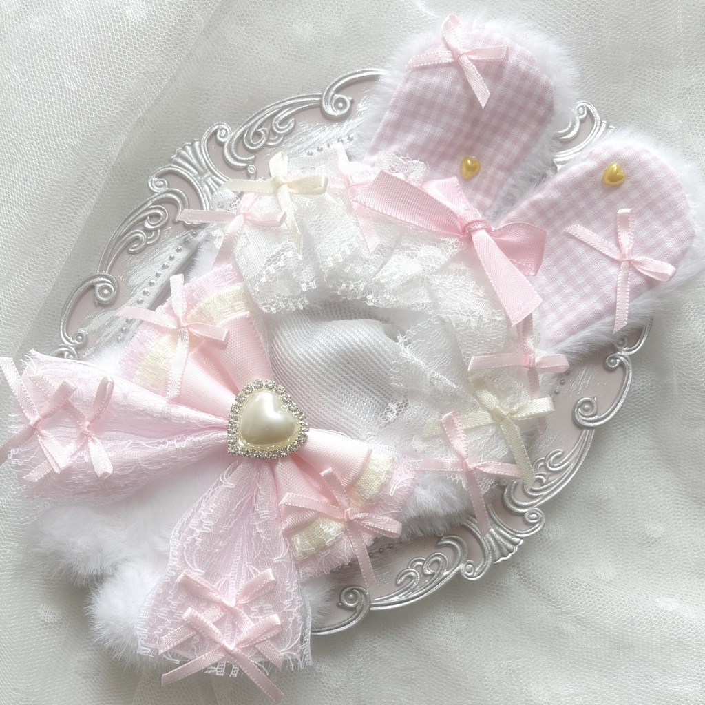 ♡ぬい服 着ぐるみ 10〜12cm用 ピンク ベビーイエロー うさぎ チェーンフック付き♡