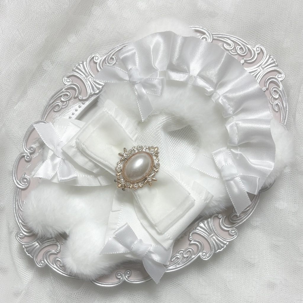 ♡ぬい服 10〜12cm用 ホワイト ねこ チェーンフック付き♡