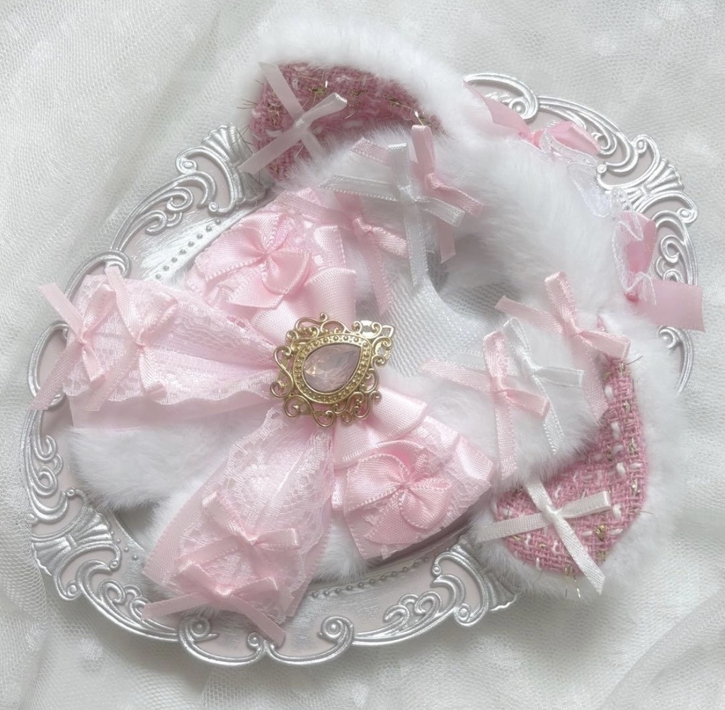 ♡ぬい服 10〜12cm用 ホワイト ピンク たれ耳うさぎ チェーンフック付き♡