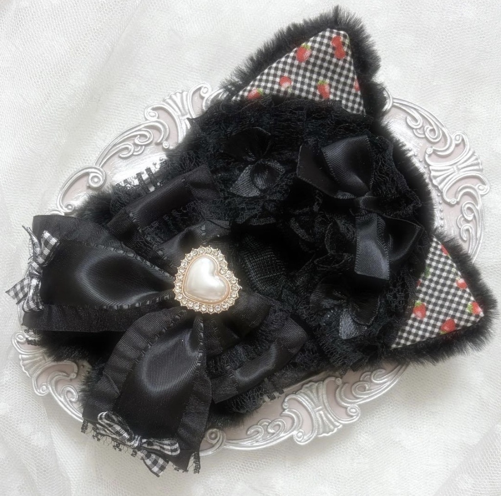 ♡ぬい服 10〜12cm用 ブラック ねこ チェーンフック付き♡