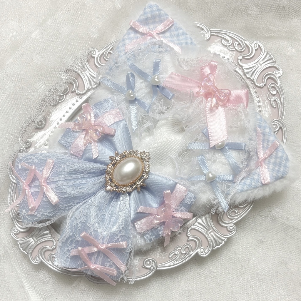 ♡ぬい服 10〜12cm用 ピンク ライトブルー ねこ♡