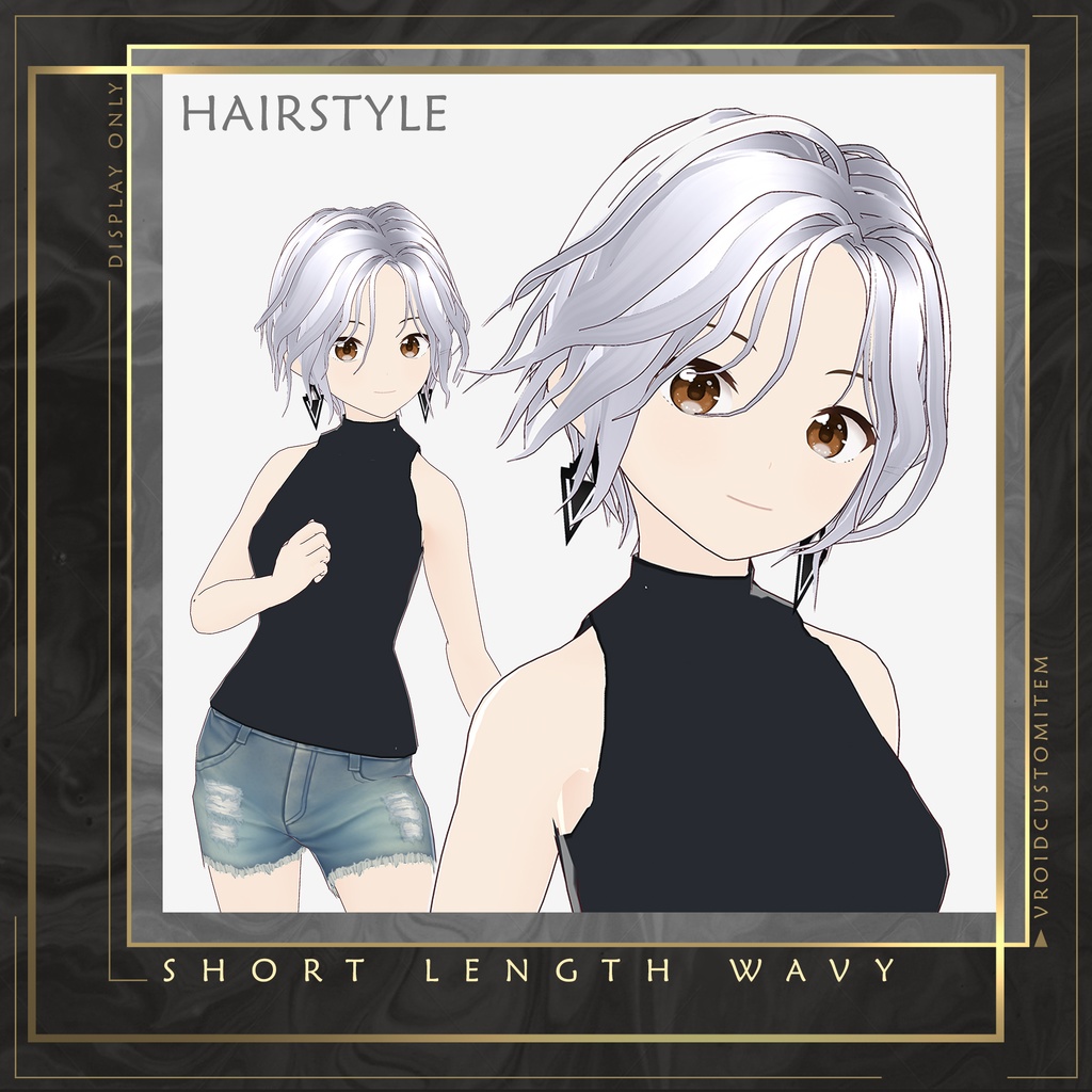 【Vroid】 Female Trendy Short Length Wavy Hairstyle