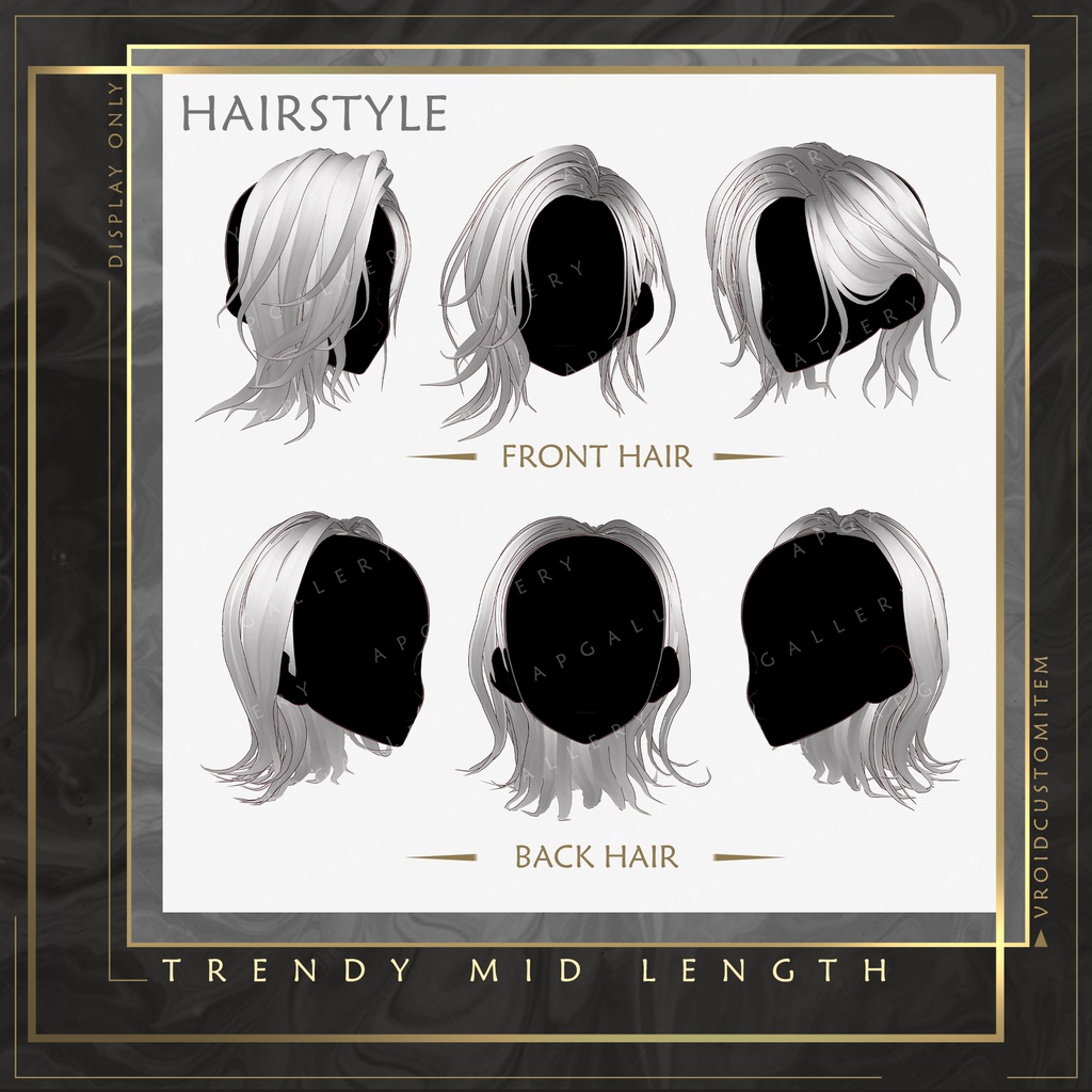 【Vroid】 Female Trendy Curvy Mid Length Hairstyle