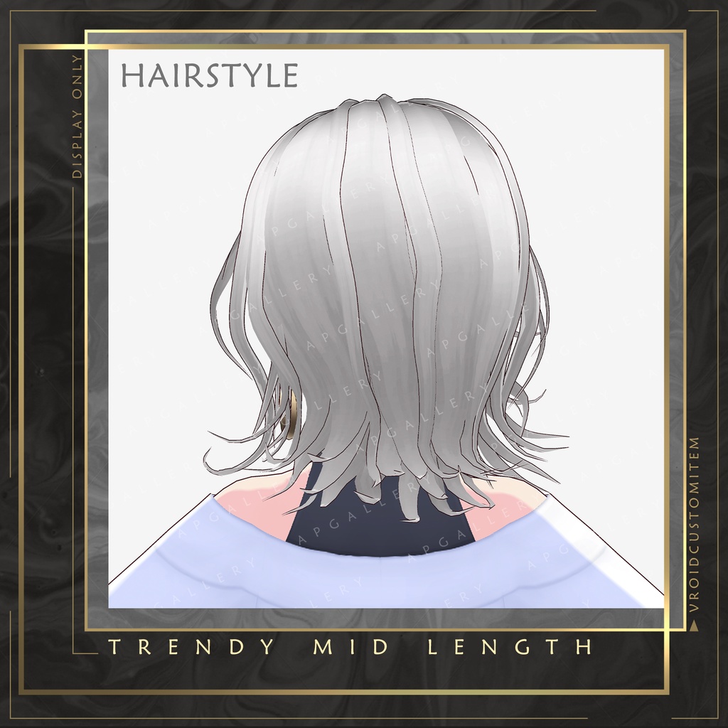 【Vroid】 Female Trendy Curvy Mid Length Hairstyle