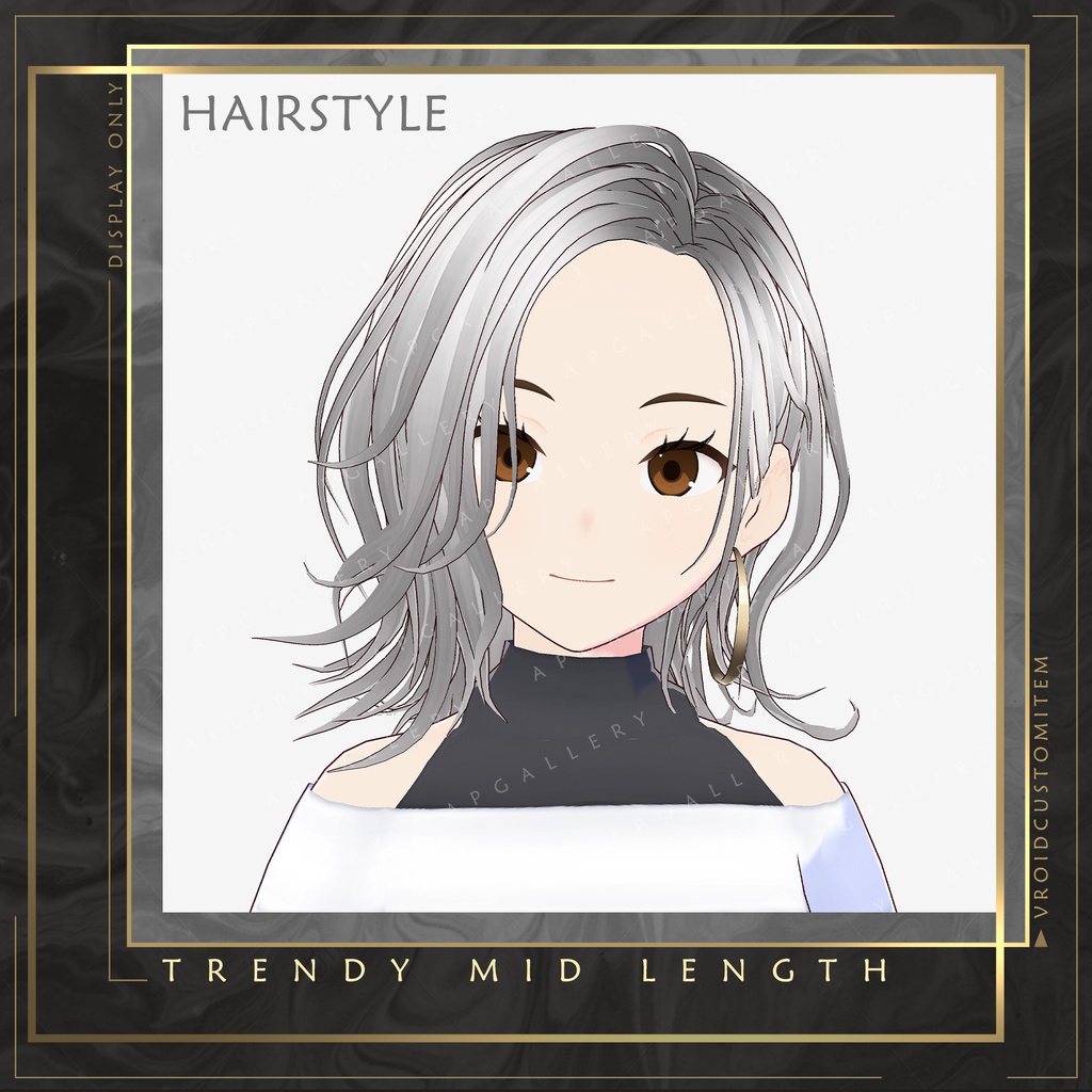 【Vroid】 Female Trendy Curvy Mid Length Hairstyle