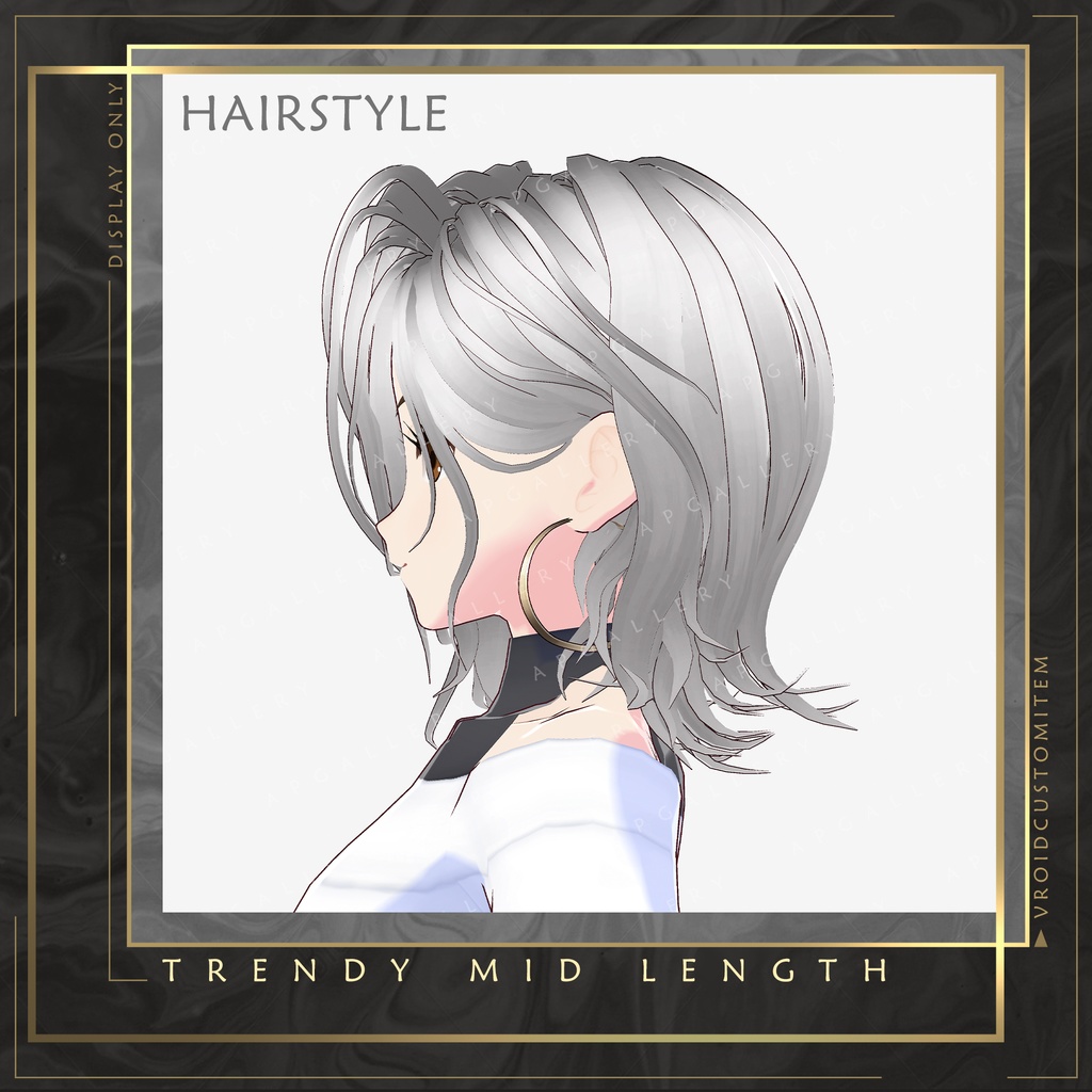 【Vroid】 Female Trendy Curvy Mid Length Hairstyle