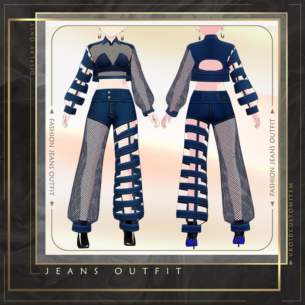 【Vroid】 Female Fashion Jeans Outfit Set