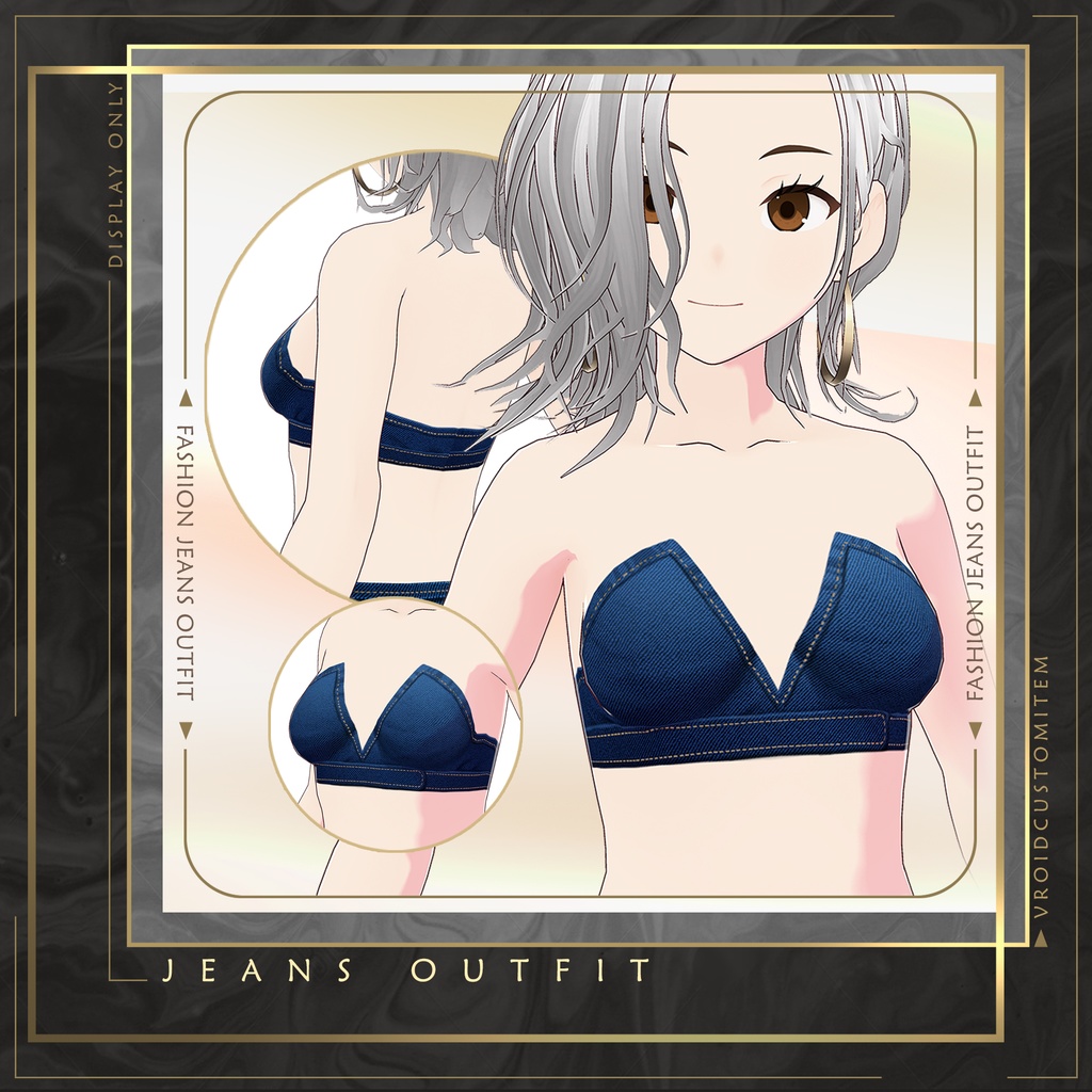 【Vroid】 Female Fashion Jeans Outfit Set