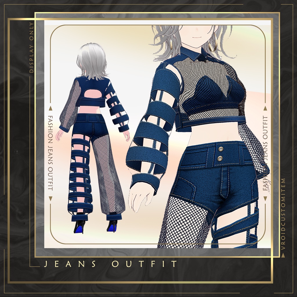 【Vroid】 Female Fashion Jeans Outfit Set