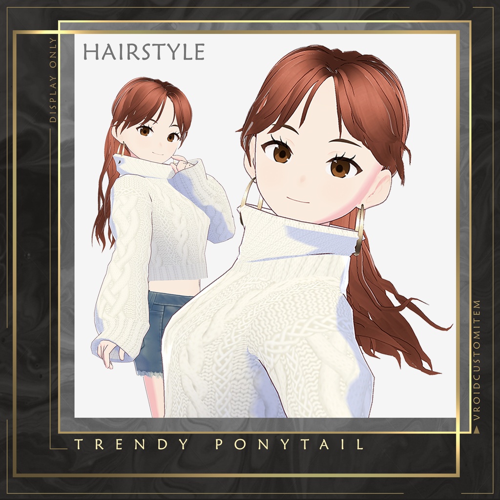【Vroid】 Female Trendy Ponytail Hairstyle