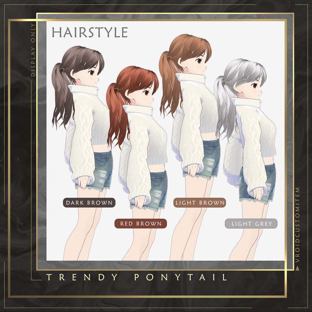 【Vroid】 Female Trendy Ponytail Hairstyle
