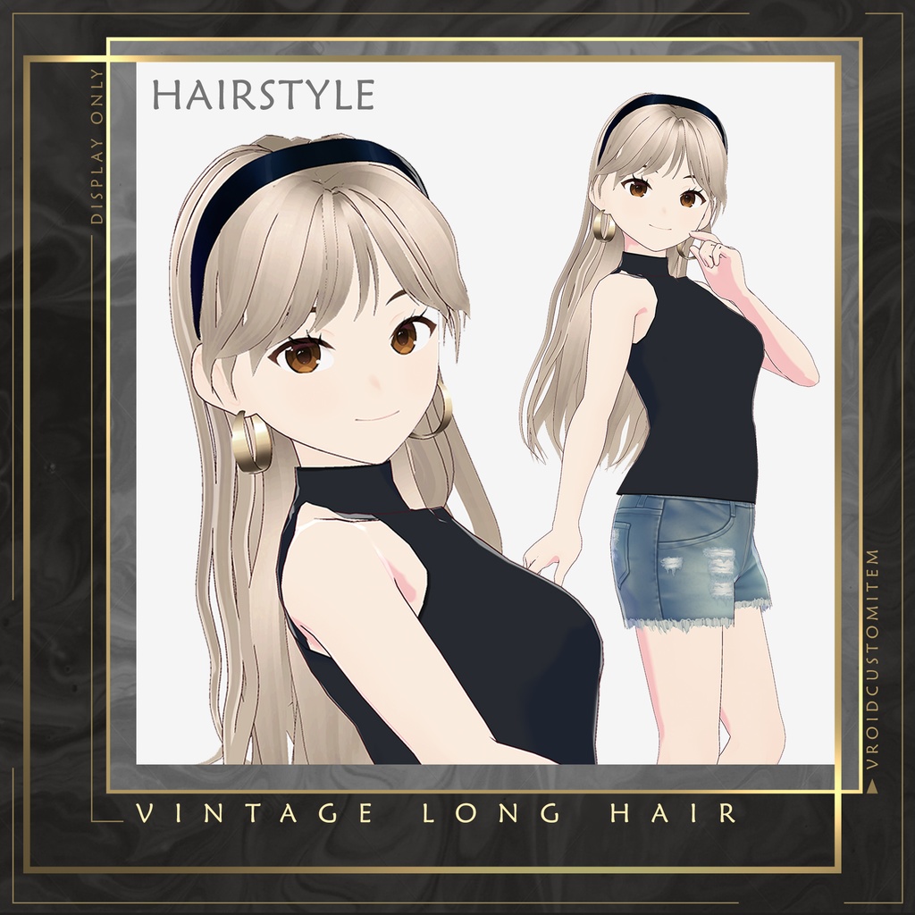 【Vroid】 Female Vintage Long Hair Style