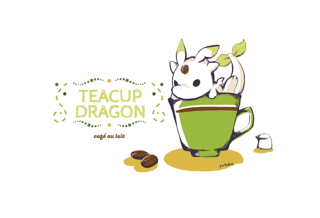 【ミニトート】ティーカップドラゴン(カフェオレ)