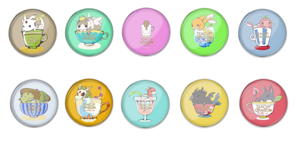 【ピンバッジ】ティーカップドラゴン 全10種(+1)