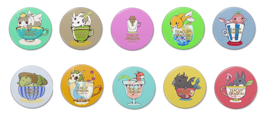 【缶バッジ】ティーカップドラゴン 全10種