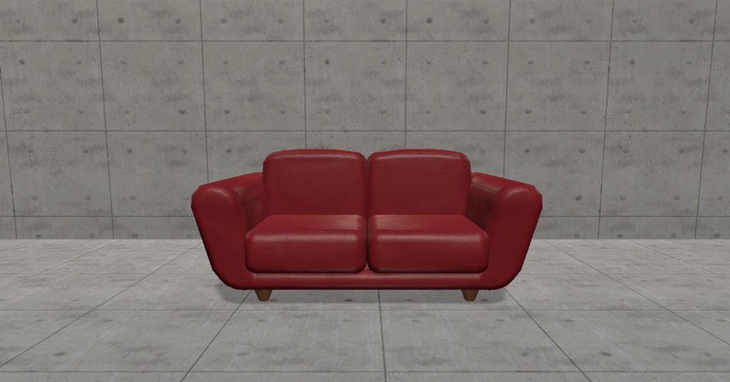 【VRChat向け】シンプルなソファ(赤・青・黒)