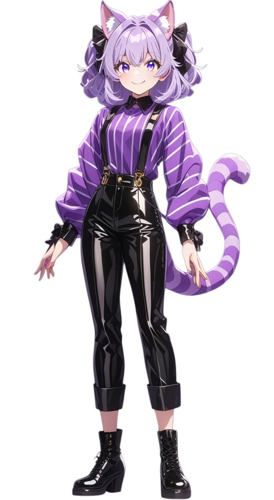 【IRIAM無料】チェシャ猫（紫猫耳少女）立ち絵  