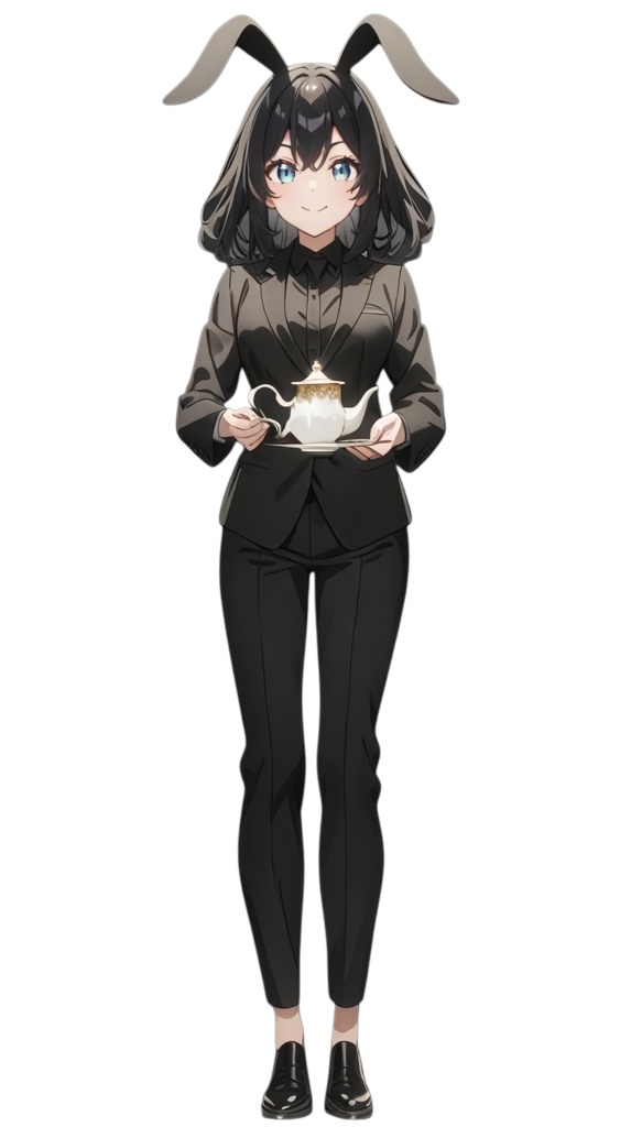 【IRIAM無料】三日月うさぎ（黒髪フォーマル）立ち絵