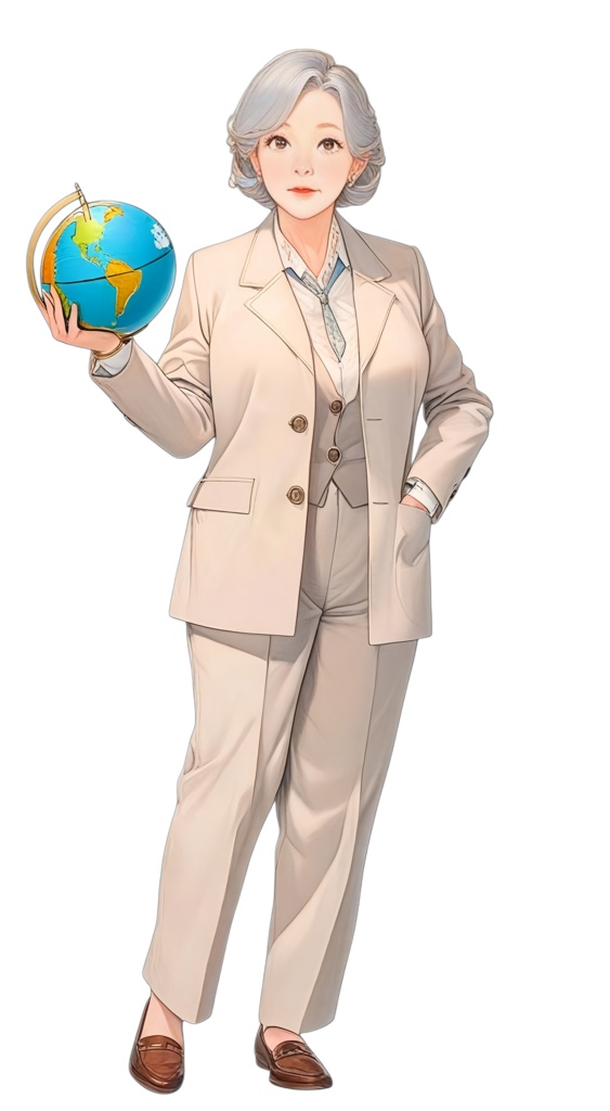 【IRIAM無料】地理学者（白スーツ・おばさま）立ち絵 