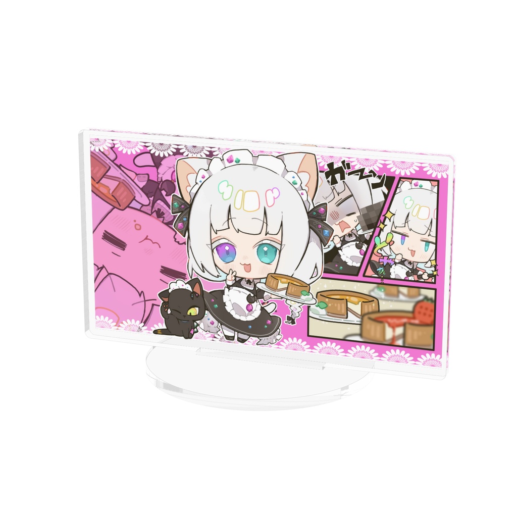 2026猫メイドLilaイラストアクリルスタンド - W100 × H100mm 以内