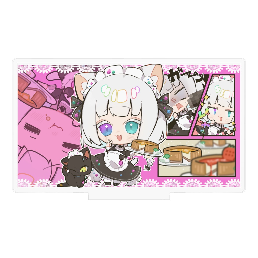 2026猫メイドLilaイラストアクリルスタンド - W100 × H100mm 以内