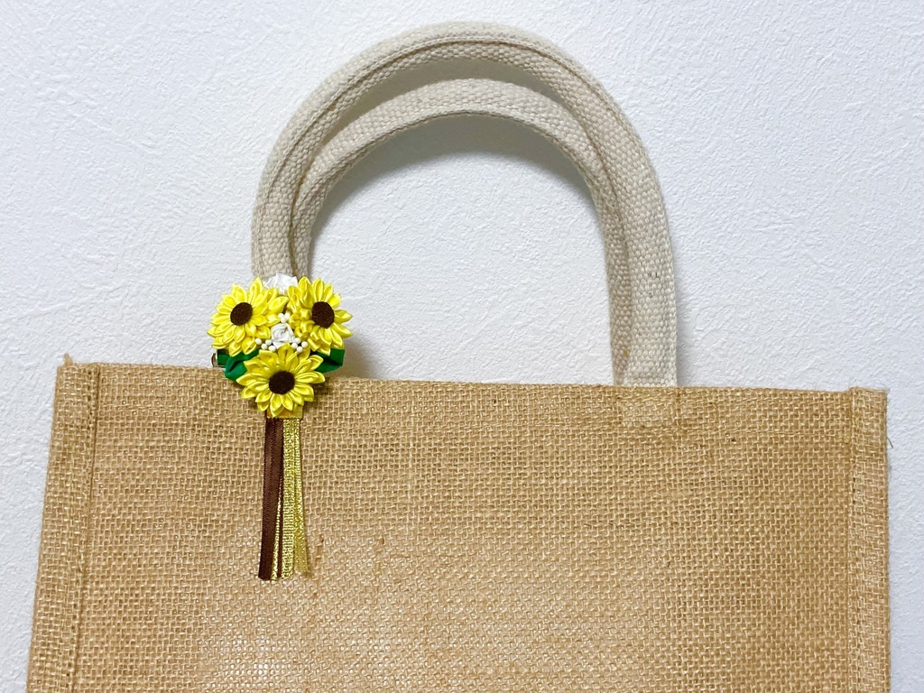 ひまわり2wayブローチ