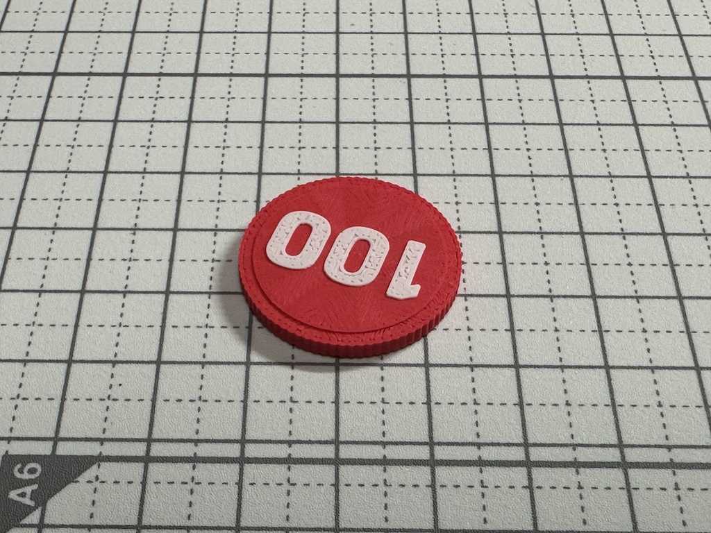 オリジナルコイン (文字入り/2色成形/26.5×3ミリ/片面) 50個単位