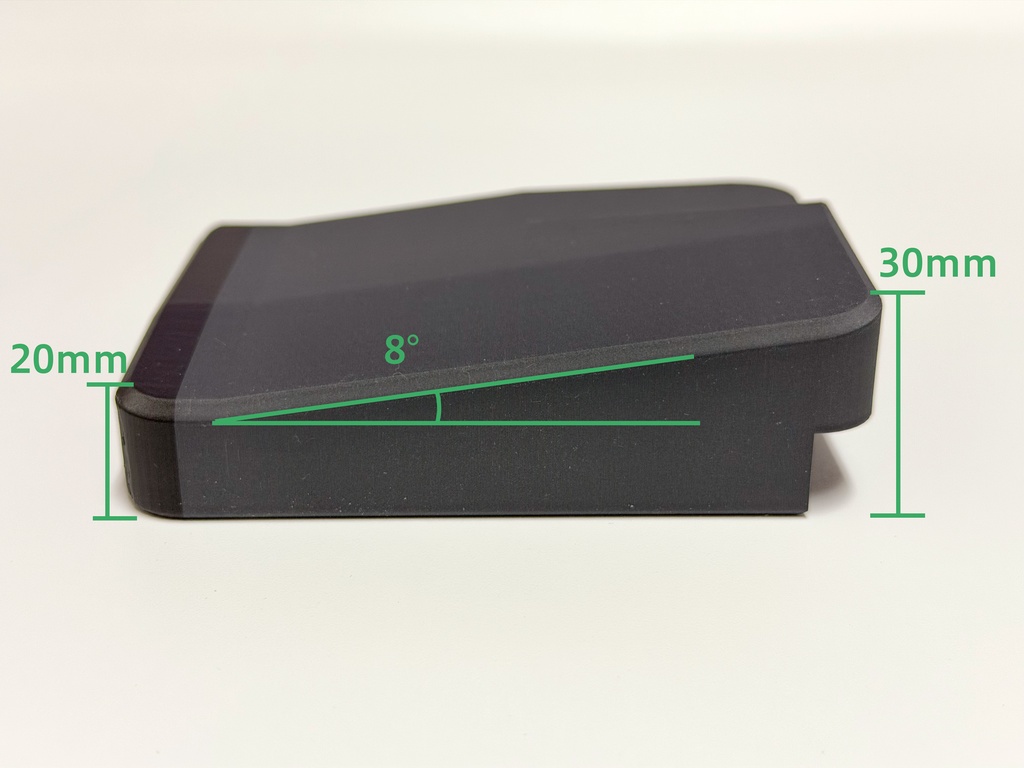 セパレート型モバイルリストレスト ワイド 傾斜タイプ8度 20to30mm 分割傾斜キーボード向け