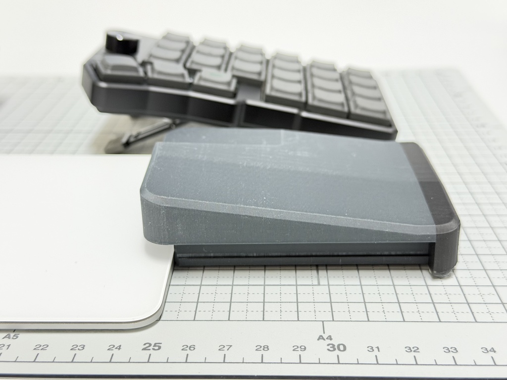 セパレート型モバイルリストレスト ワイド 傾斜タイプ8度 20to30mm 分割傾斜キーボード向け(Cornix等)