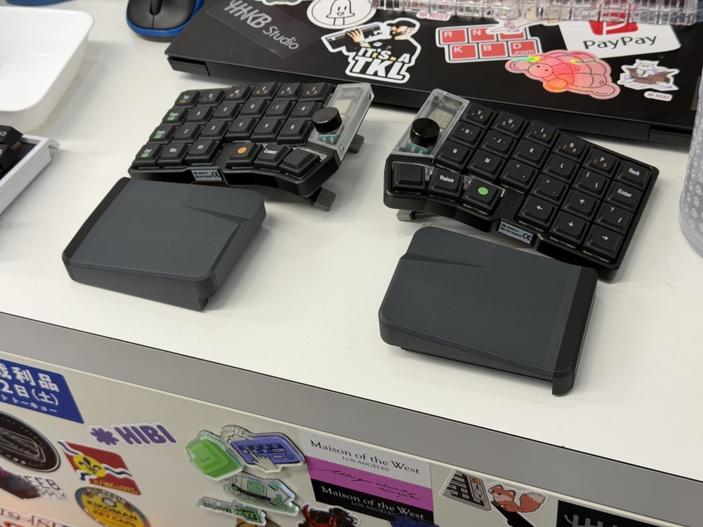 セパレート型モバイルリストレスト ワイド 傾斜タイプ8度 20to30mm 分割傾斜キーボード向け(Cornix等)