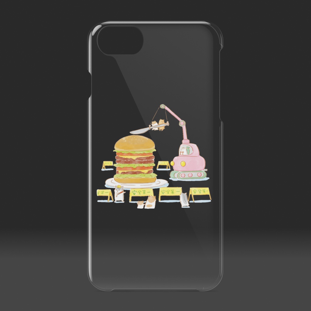 ハンバーガーに入刀 クリアiPhoneケース