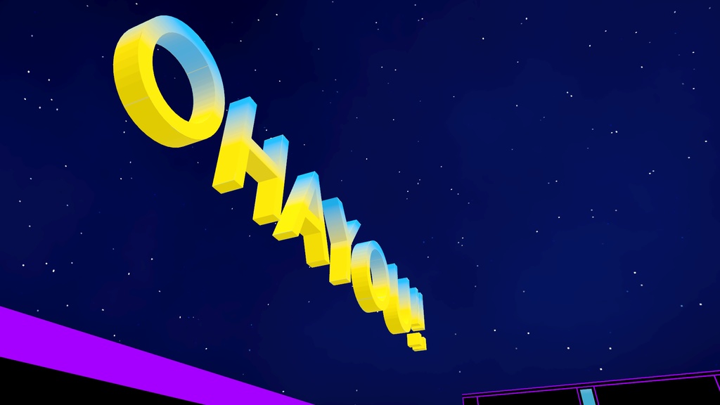 【オリジナル3Dモデル】OHAYOU!!!! (回転アニメーション付き!!!!) / VRChat 回転アニメーション付き 小物 ギミック