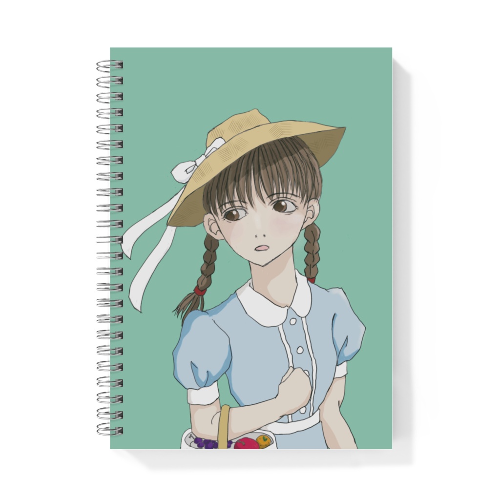 麦わら帽子の女の子のリングノート