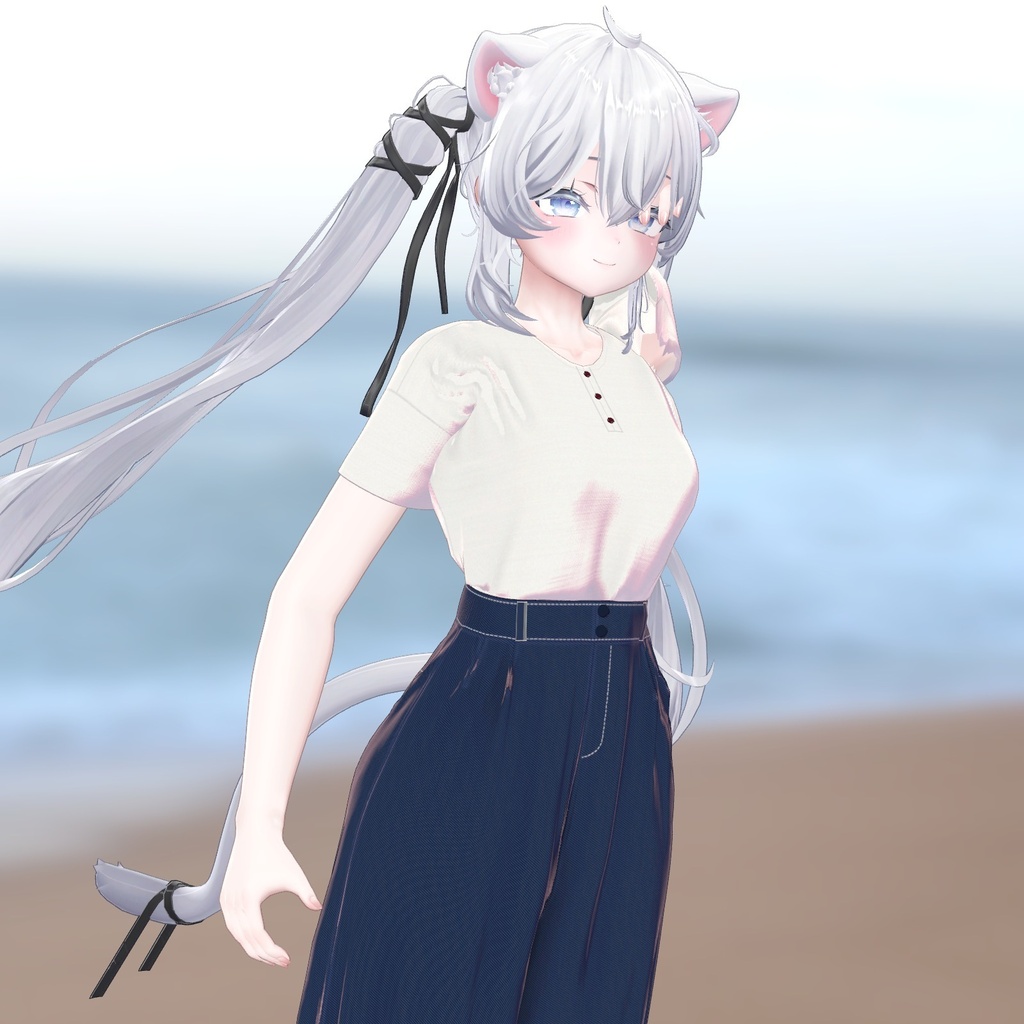 【Sio / しお 対応】ゆうなの花 ― ヘンリーT + ワイドデニム + リングサンダル