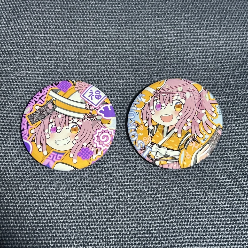 イソクマの缶バッジ(和装ver.)🎐🪸