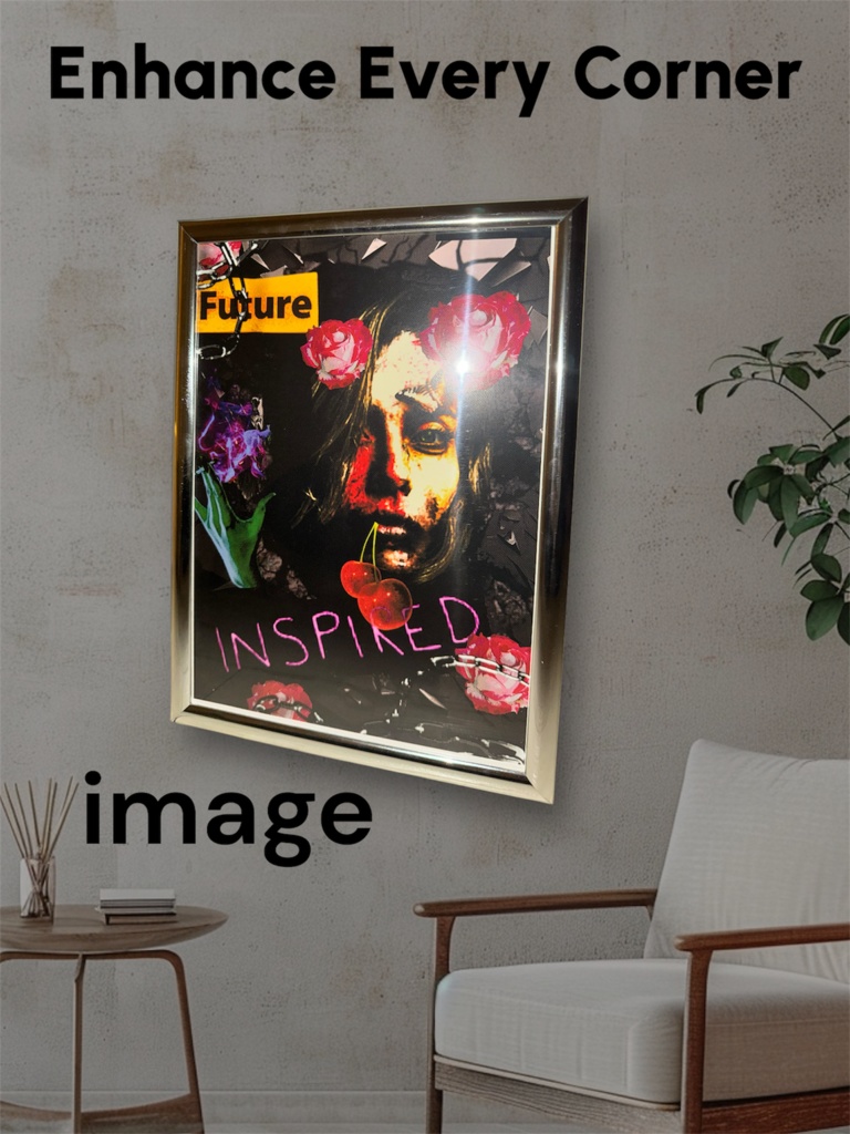 INSPIRED デジタルコラージュアート額装作品 (A4 光沢紙)