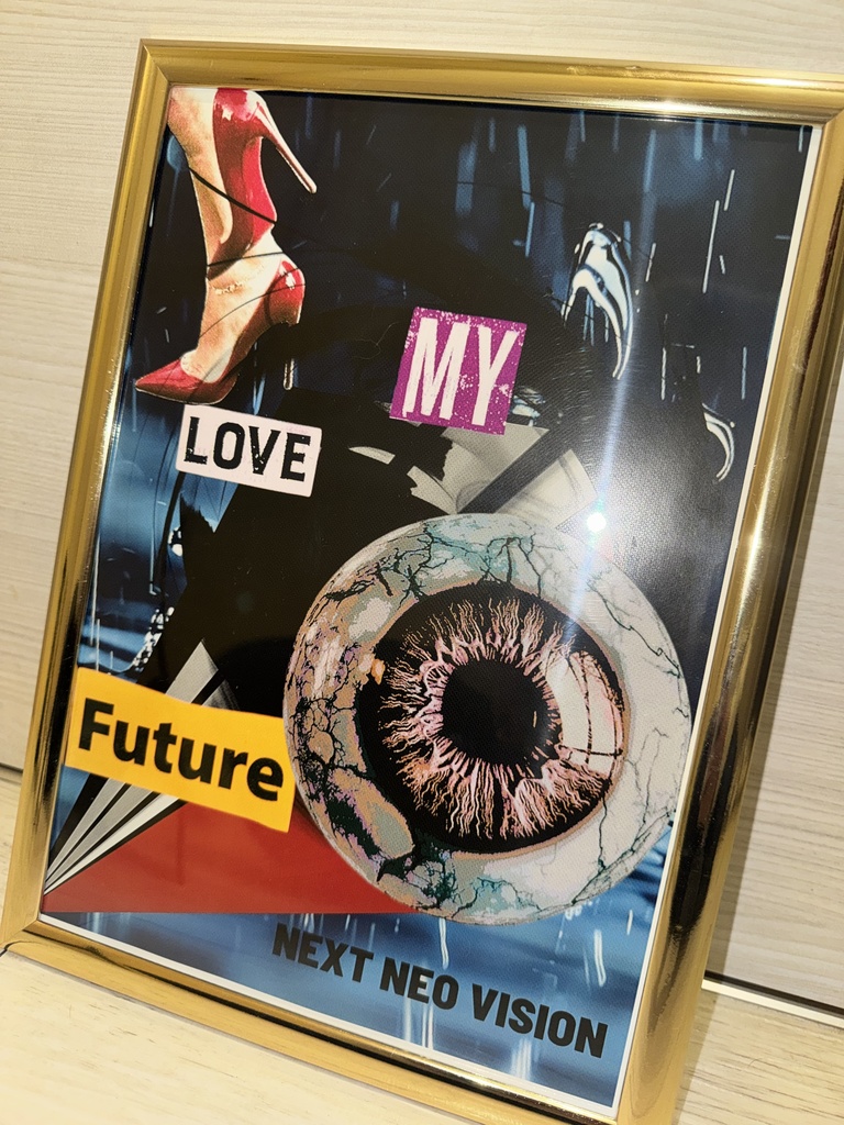 NEXT NEO VISION デジタルコラージュアート作品 額装付き (A4光沢紙プリント)